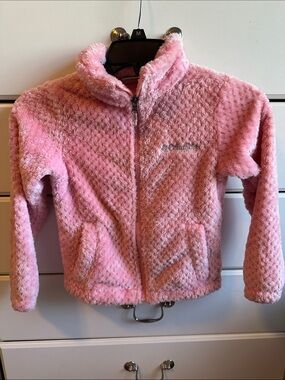 Columbia Kids Pink Plush Fleece Full-Zip Jacket